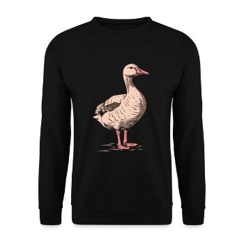 Gans in vintage pink - Unisex Pullover - Schwarz - Vorne - Alina (178cm) & Michal (187cm)