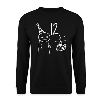 12 Year Old - 12th Birthday Fun 12 Year Old Gift - Unisex Sweatshirt - black - Front - Alina (178cm) & Michal (187cm)