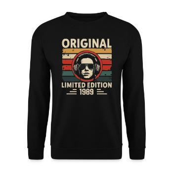 Original 1989 Retro Jubiläum 1989 Jahrgang 1989 - Unisex Pullover - Schwarz - Vorne - Alina (178cm) & Michal (187cm)