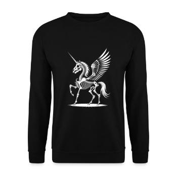 Skeleton Pegasus Unicorn – Mystical & Dark - Unisex Sweatshirt - black - Front - Alina (178cm) & Michal (187cm)
