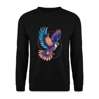 Majestic Falcon Watercolor Bird of Prey Design - Unisex Sweatshirt - black - Front - Alina (178cm) & Michal (187cm)