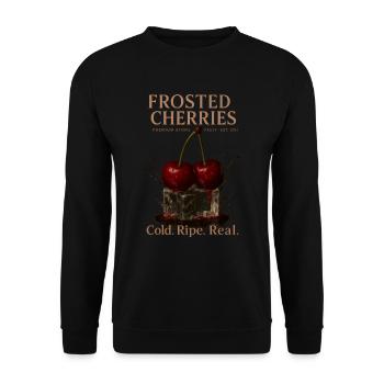 Frosted Cherries Streetwear Vintage - Unisex Pullover - Schwarz - Vorne - Alina (178cm) & Michal (187cm)