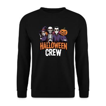 Halloween Crew – Lustiges Spuk Design - Unisex Pullover - Schwarz - Vorne - Alina (178cm) & Michal (187cm)