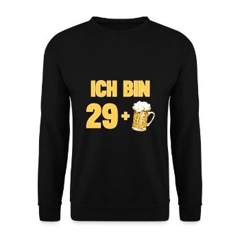 Geburtstagsparty Ich Bin 29 Plus Mittlefinger 30. - Unisex Pullover - Schwarz - Vorne - Alina (178cm) & Michal (187cm)