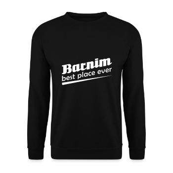 Barnim - Stadt best place ever - Unisex Pullover - Schwarz - Vorne - Alina (178cm) & Michal (187cm)