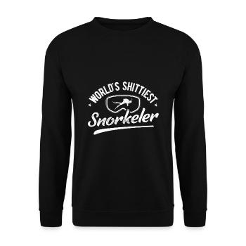World's Shittiest Snorkeler Scuba Diver Diving Sno - Unisex Pullover - Schwarz - Vorne - Alina (178cm) & Michal (187cm)
