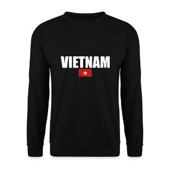 Vietnam Vietnamesische Flagge Vietnamese - Unisex Pullover - Schwarz - Vorne - Alina (178cm) & Michal (187cm)