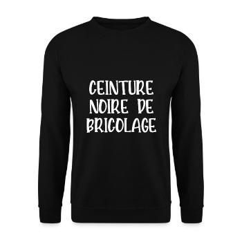 ceinture noire de bricolage - Sweat-shirt Unisexe - noir - Devant - Alina (178cm) & Michal (187cm)