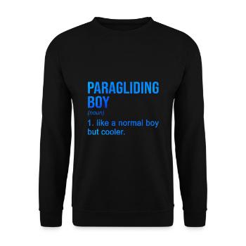 Paragliding Boy Like A Normal Boy But Cooler Parag - Unisex Pullover - Schwarz - Vorne - Alina (178cm) & Michal (187cm)
