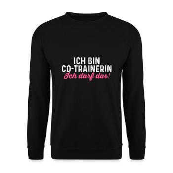 Co-Trainerin Sport Trainerin Geschenk - Unisex Pullover - Schwarz - Vorne - Alina (178cm) & Michal (187cm)