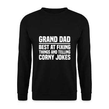 Grand Dad Best At Fixing Things And Telling Corny - Unisex Sweatshirt - black - Front - Alina (178cm) & Michal (187cm)