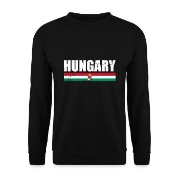 Hongrie Vintage Hongrie Drapeau hongrois - Sweat-shirt Unisexe - noir - Devant - Alina (178cm) & Michal (187cm)