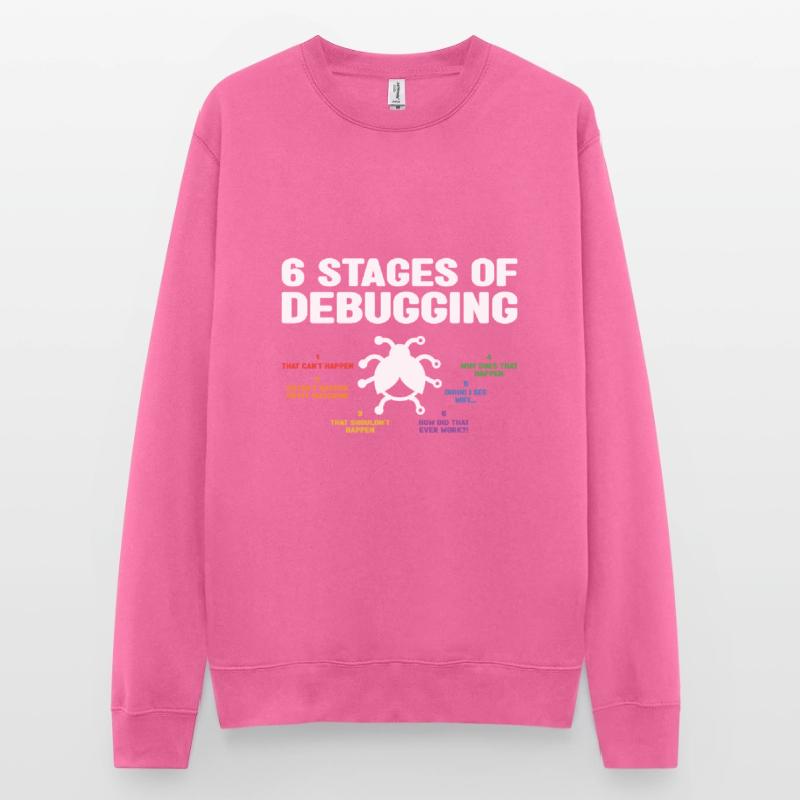 6 Stages Of Debugging Coder Programmer Software De Unisex Pullover