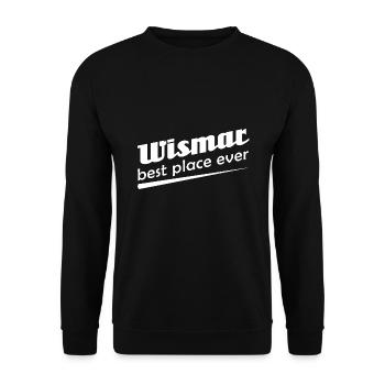 Wismar - Stadt best place ever - Unisex Pullover - Schwarz - Vorne - Alina (178cm) & Michal (187cm)