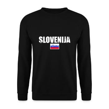 Slovénie Drapeau slovène Drapeau slovène Slovène - Sweat-shirt Unisexe - noir - Devant - Alina (178cm) & Michal (187cm)