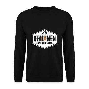 Real Men Love Guinea Pigs Animal Lover Pet Owner G - Unisex Pullover - Schwarz - Vorne - Alina (178cm) & Michal (187cm)