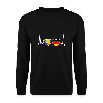 Allemagne Bosnie-Herzégovine Amis - Sweat-shirt Unisexe - noir - Devant - Alina (178cm) & Michal (187cm)