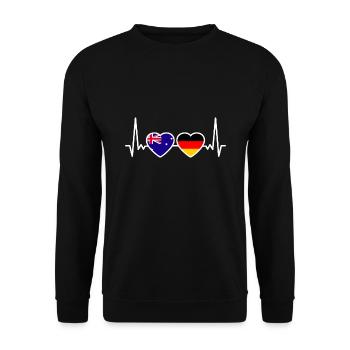 Australien Deutschland Australisch Deutsch Flagge - Unisex Pullover - Schwarz - Vorne - Alina (178cm) & Michal (187cm)