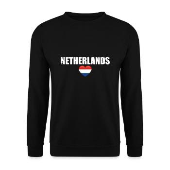 Netherlands Vintage Dutch Flag Netherlands - Unisex Sweatshirt - black - Front - Alina (178cm) & Michal (187cm)