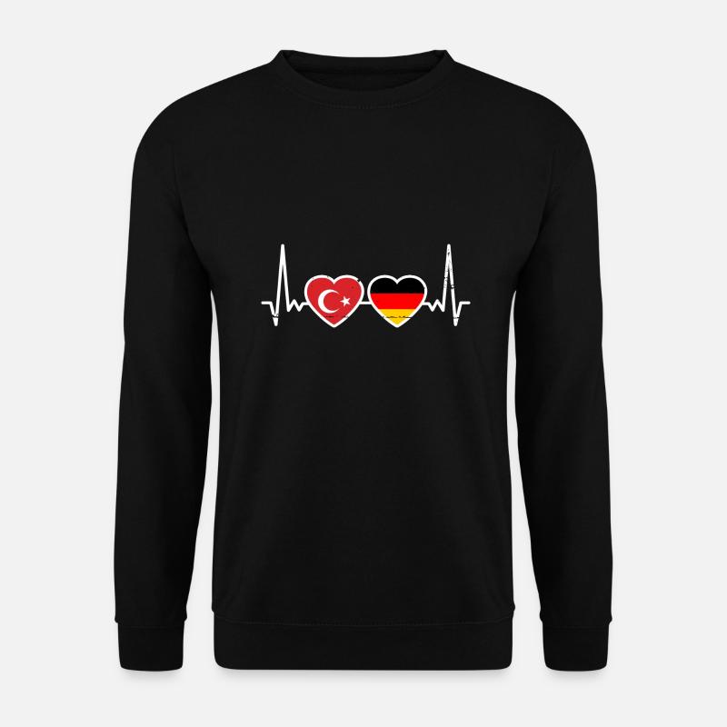 Türkei Deutschland Herzschlag Türkisch Deutsch - Unisex Pullover - Schwarz