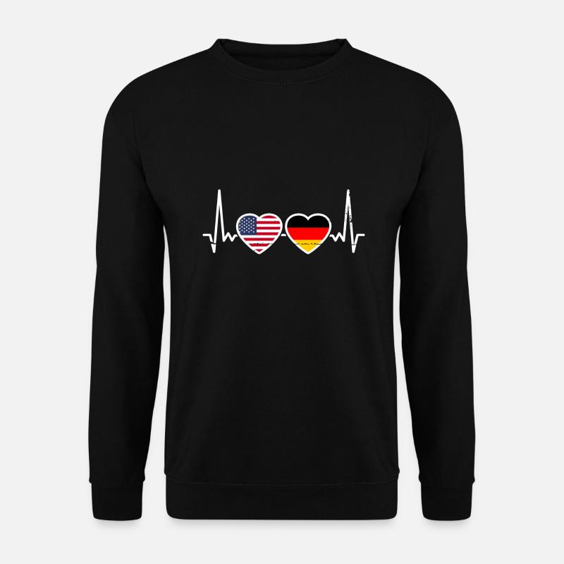 USA Deutschland Flagge Amerikanisch Deutsch - Unisex Pullover - Schwarz
