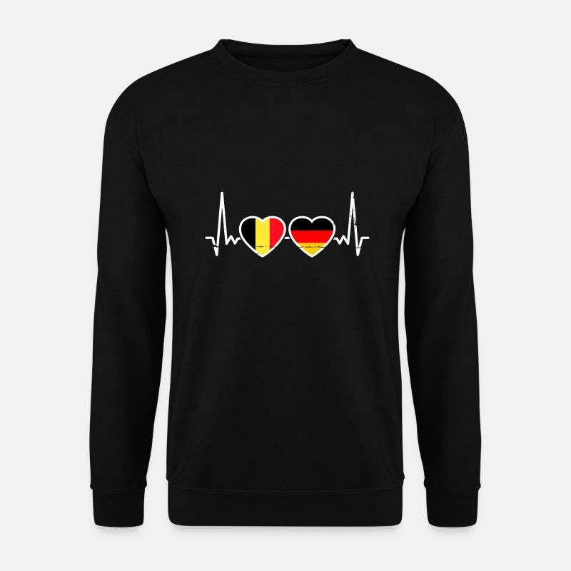 Belgien Deutschland Flagge Belgisch Deutsch - Unisex Pullover - Schwarz
