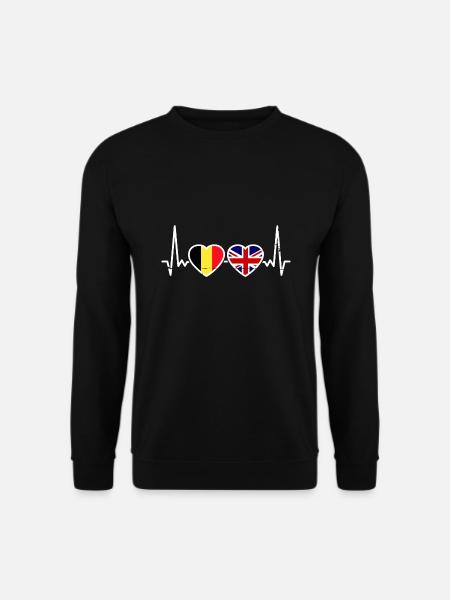 Belgien Großbritannien Flagge Belgisch Britisch - Unisex Pullover - Schwarz