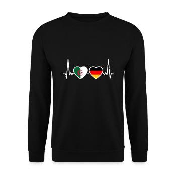Algérie Allemagne Drapeau Algérien Allemand - Sweat-shirt Unisexe - noir - Devant - Alina (178cm) & Michal (187cm)