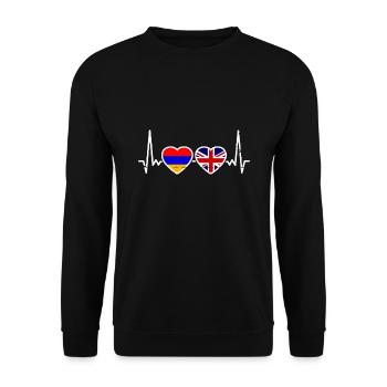 Arménie Grande-Bretagne Drapeau Arménien Britannique - Sweat-shirt Unisexe - noir - Devant - Alina (178cm) & Michal (187cm)