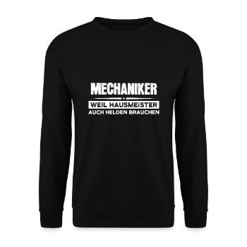 Hausmeister Job Handwerker Geschenk - Unisex Pullover - Schwarz - Vorne - Alina (178cm) & Michal (187cm)