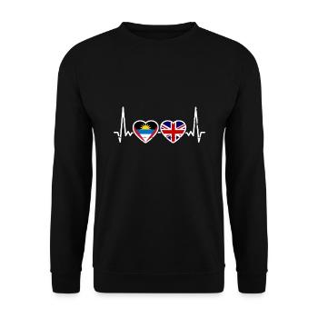 Antigua and Barbuda Great Britain Flag - Unisex Sweatshirt - black - Front - Alina (178cm) & Michal (187cm)