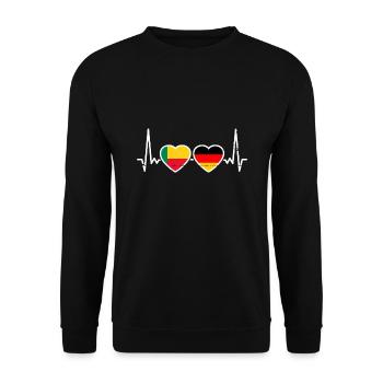 Benin Deutschland Flagge Beniner Deutscher - Unisex Pullover - Schwarz - Vorne - Alina (178cm) & Michal (187cm)