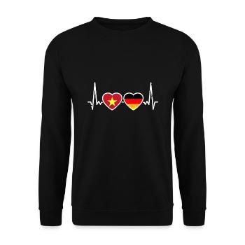 Vietnam Deutschland Flagge Vietnamese - Unisex Pullover - Schwarz - Vorne - Alina (178cm) & Michal (187cm)