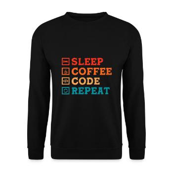 Café Codage Programmeur Codeur Développeur Nerd Coff - Sweat-shirt Unisexe - noir - Devant - Alina (178cm) & Michal (187cm)