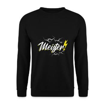 Elektriker Handwerker Meister - Unisex Pullover - Schwarz - Vorne - Alina (178cm) & Michal (187cm)