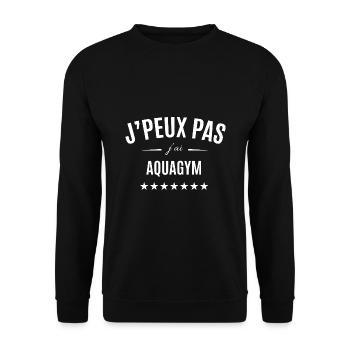 J'peux pas j'ai aquagym - Sweat-shirt Unisexe - noir - Devant - Alina (178cm) & Michal (187cm)