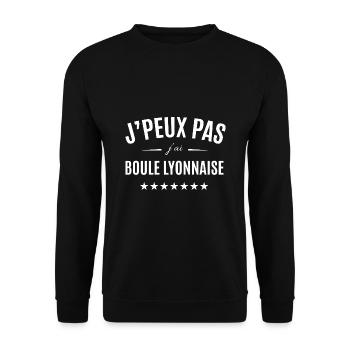 J'peux pas j'ai boule lyonnaise - Sweat-shirt Unisexe - noir - Devant - Alina (178cm) & Michal (187cm)
