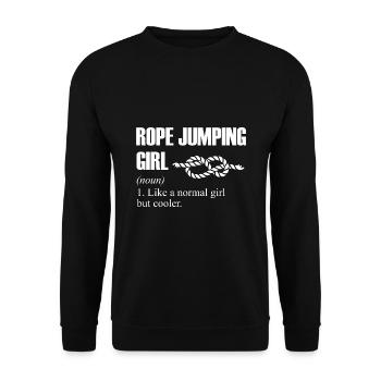 Rope Jumping Girl Definition Rope Jumping Rope Ski - Unisex Pullover - Schwarz - Vorne - Alina (178cm) & Michal (187cm)
