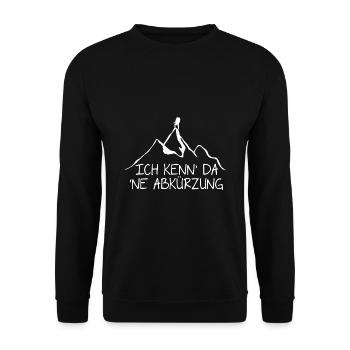 Ich Kenn Da Ne Abkürzung Wandern Wandersmann Trekk - Unisex Pullover - Schwarz - Vorne - Alina (178cm) & Michal (187cm)