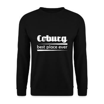 Coburg - Stadt best place ever - Unisex Pullover - Schwarz - Vorne - Alina (178cm) & Michal (187cm)
