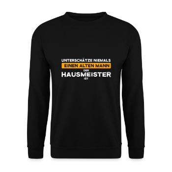 Hausmeister Job Hauswart Geschenk - Unisex Pullover - Schwarz - Vorne - Alina (178cm) & Michal (187cm)