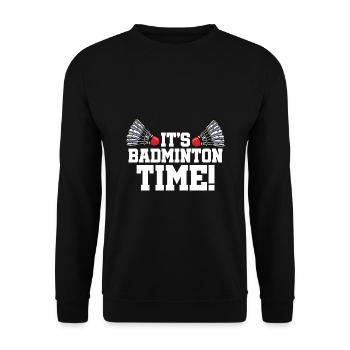 It's Badminton Time Graphic Badminton Player Shutt - Unisex Pullover - Schwarz - Vorne - Alina (178cm) & Michal (187cm)
