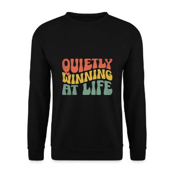 Quietly Winning At Life Sayings For Introverts - Unisex Sweatshirt - black - Front - Alina (178cm) & Michal (187cm)