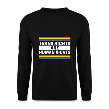 Trans Rights Are Human Rights Gay Rainbow Lgbtq Qu - Unisex Pullover - Schwarz - Vorne - Alina (178cm) & Michal (187cm)