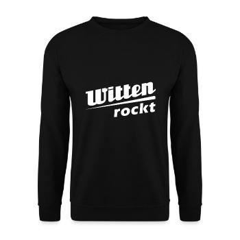 Witten rockt - Textdesign mit Stadtnamen - Unisex Pullover - Schwarz - Vorne - Alina (178cm) & Michal (187cm)