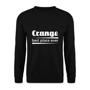 Crange - Stadt best place ever - Unisex Pullover - Schwarz - Vorne - Alina (178cm) & Michal (187cm)