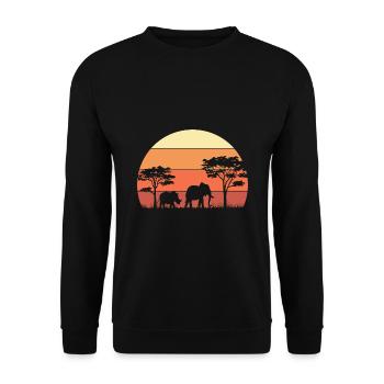 Retro Graphic Animal Keeper Zoo Keeper Animal Love - Unisex Pullover - Schwarz - Vorne - Alina (178cm) & Michal (187cm)