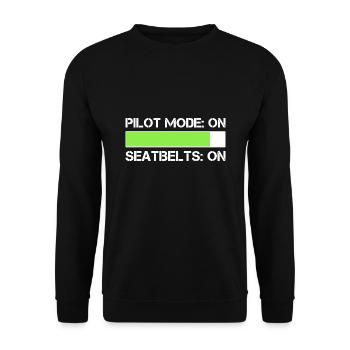 Pilot Pilot Flugzeug Geschenk - Unisex Pullover - Schwarz - Vorne - Alina (178cm) & Michal (187cm)