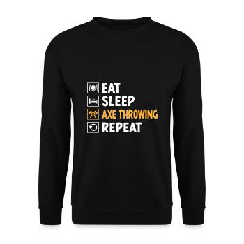 Manger Sleep Lancer de hache Lancer de hachette répété - Sweat-shirt Unisexe - noir - Devant - Alina (178cm) & Michal (187cm)