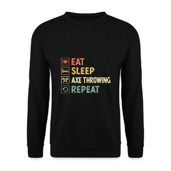 Manger Sleep Lancer de hache Lancer de hachette répété - Sweat-shirt Unisexe - noir - Devant - Alina (178cm) & Michal (187cm)